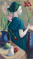 Artist Clara Klinghoffer: The Girl with Flowers, 1920