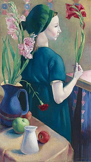 Artist Clara Klinghoffer: The Girl with Flowers, 1920